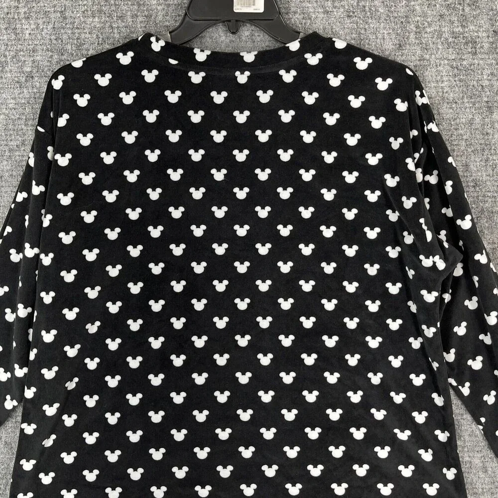 Disney Pajama Top Womens L Sleepwear Cozycore Lounge Mickey Mouse Comfy Snuggle - Picture 6 of 11